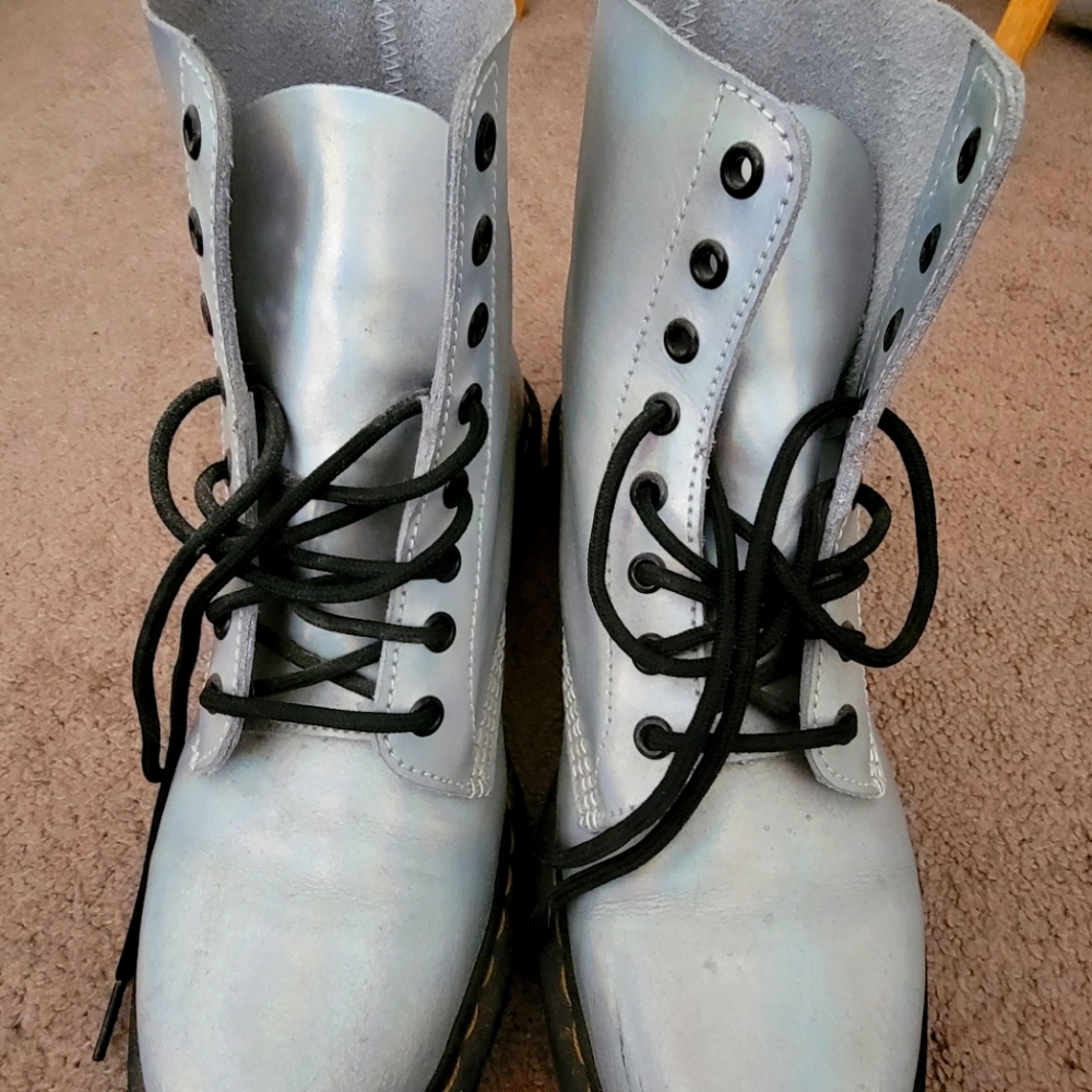 !!!Limited Edition!!! Silver Holo Doc Martins